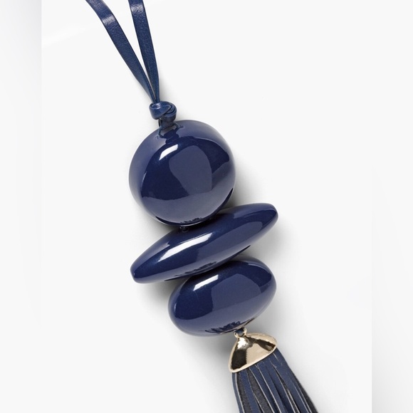 Chicos Navy Blue Avery Tassel Necklace - Picture 3 of 7